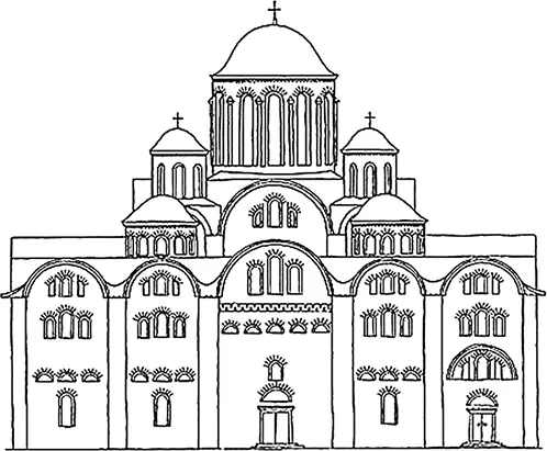 Десятинная церковь в Киеве X в Реконструкция ЮС Асеева В год 6603 1095 - фото 34