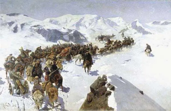 Зимний поход кавказских войск Бой в горах Крест За службу на Кавказе - фото 155