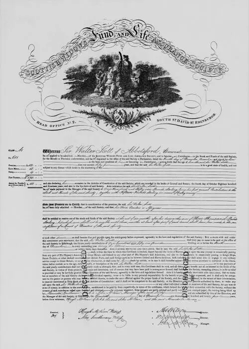 Полис страхования жизни сэра Вальтера Скотта К 1815 году идея страхования - фото 26