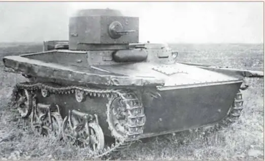 Легкий плавающий танк Т37А Один из ранних вариантов подвески танка Т37А - фото 88