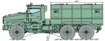 Бортовая проекция бронированного автомобиля модульной конструкции ТайфунУ - фото 3