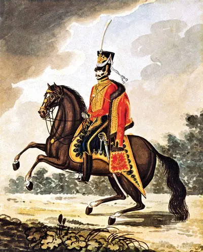 Оберофицер лейбгвардии гусарского полка Худ Краузе 1810е гг Бумага - фото 46