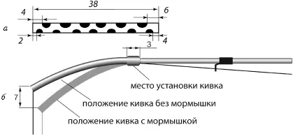 Рис 6 а Кивок с дырочками б изгиб кивка под весом мормышки в линейных - фото 6