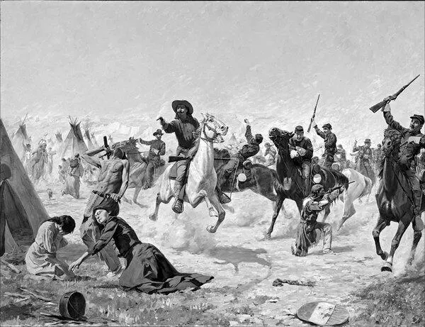 Спасение пленниц в битве на СаммитСпрингс в 1869 г Худ Ч Шрейвогель После - фото 164