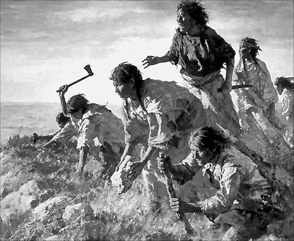 Шайенки копают окопы во время битвы на СаппаКрик апрель 1875 г Худ Х - фото 180