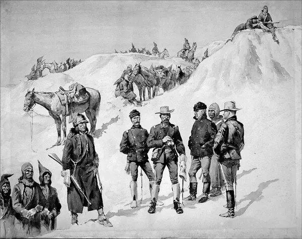 Солдаты перед резней сиу на ВундедНи Декабрь 1890 г Худ Ф Ремингтон - фото 241