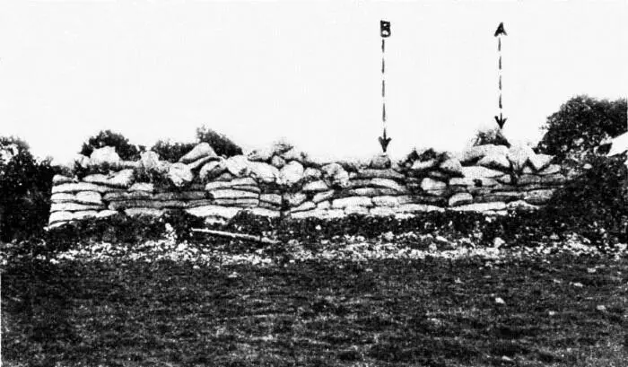 Рис 6 Тот же бруствер с неровной поверхностью бойниц и наблюдатели А и В - фото 6