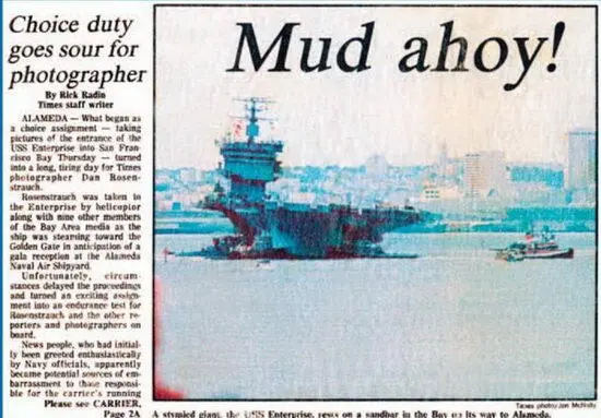 Статья о посадке Энтерпрайза на мель 28 апреля 1983 г из газеты - фото 79