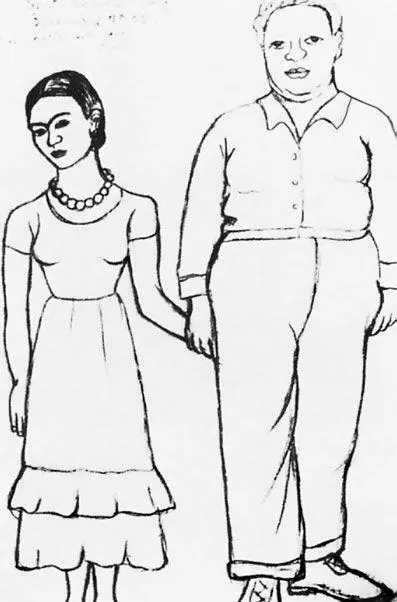 Фрида и Диего Рисунок Фриды Кало 1930 г Изза слабого здоровья Фрида - фото 347