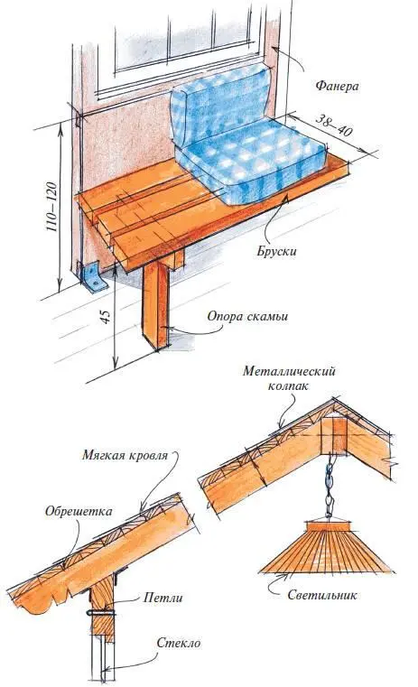 Мебель и освещение веранды Их конструкция проста и не требует особых изысков - фото 30