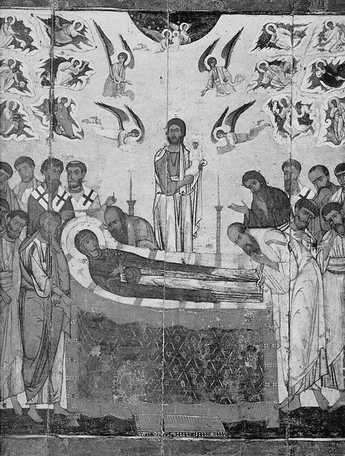 Рис 2107 Старинная русская икона Успение Богородицы Ранний XIII век - фото 154