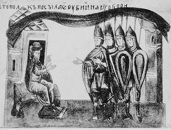 Рис 36 Старинная миниатюра Святополк посылает убийц на святого Бориса - фото 184