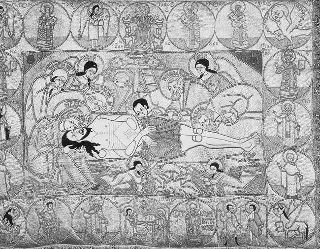 Рис 415 Старинный русский воздух пелена Положение во гроб 1660 год - фото 230