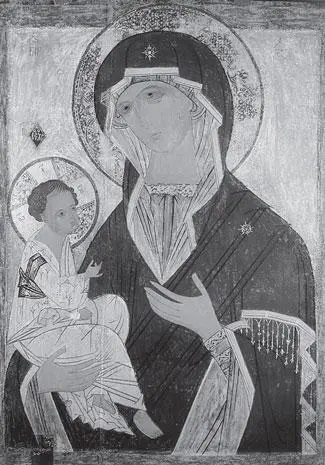 Рис 243a Общий вид иконы Богоматерь Иерусалимская начала XVI века - фото 220