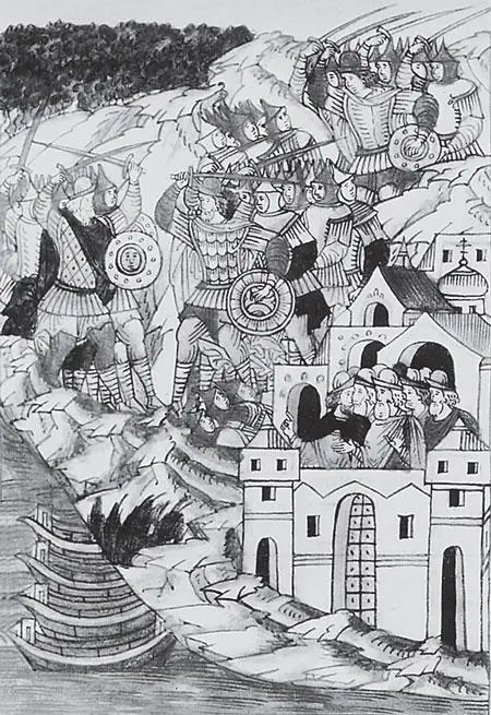 Рис 398 Миниатюра из Лицевого летописного свода Вторая половина XVI века - фото 333