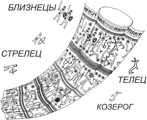 Рис 4104 Созвездия на обломанном копенгагенском роге В третьей и четвертой - фото 183