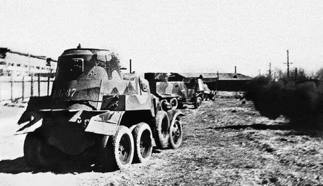 Бронеавтомобили на учениях Ленинградский фронт лето 1942 года На переднем - фото 234