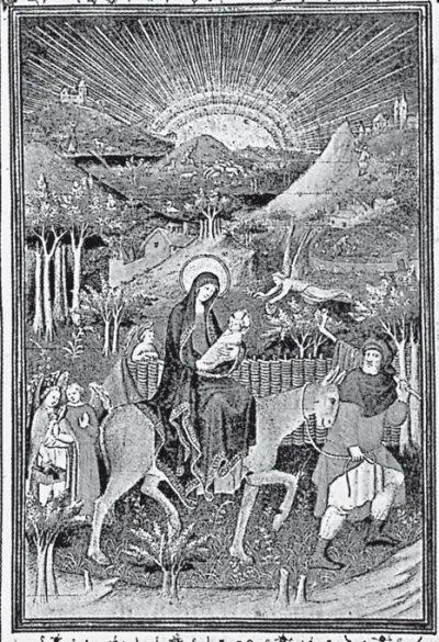 Рис 241 Бегство в Египет Лицо Христа обращено к матери Из Часослова - фото 78