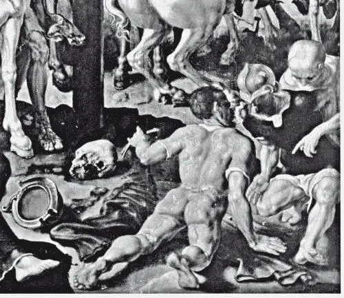Рис 289 Мартин ван Хемскерк Голгофа Фрагмент Якобы XVI век Череп Адама - фото 128