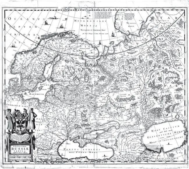 Рис 722 Новейшая карта России Исаака Массы Гравюра Яна Янсония Издана - фото 252