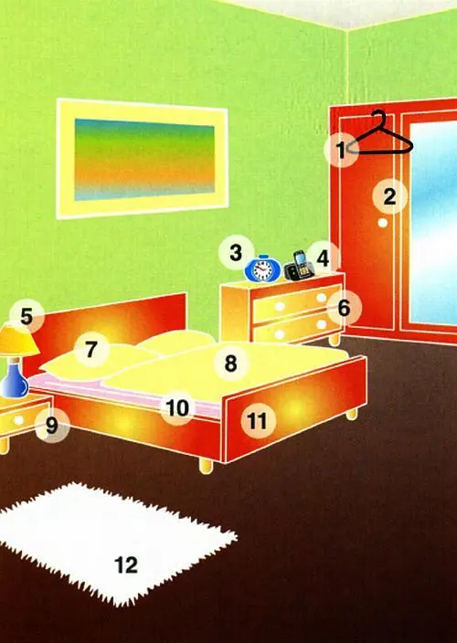 1 percha ж вешалка 2 armario м гардероб 3 despertador м будильник 4 - фото 9