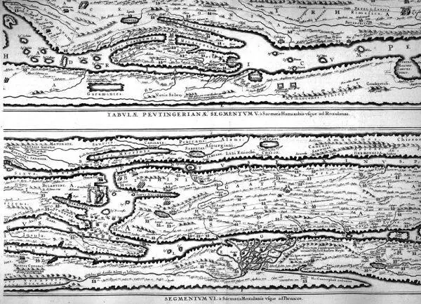 Рис 415 Фрагмент известной античной Пейтингеровой карты Pevtingerianae - фото 191