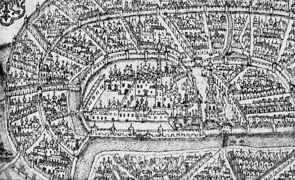 Рис 628 Фрагмент плана Исаака Массы с изображением Кремля В центре высится - фото 270