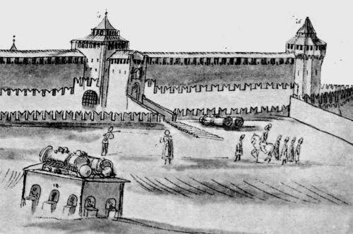 Рис 659 Четыре мортиры среднего калибра у стен Московского Кремля Они - фото 301
