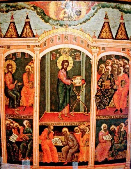 Старинная русская икона из музея Коломенское Обратите внимание на - фото 518
