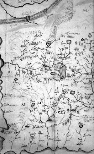 Рис 85 Рукописная карта Сибири круга С У Ремезова Восточная часть Карта - фото 282
