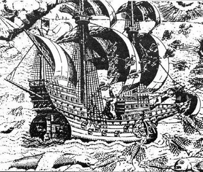 Рис 838 Морское судно конца XV начала XVI века Летучие и хищные рыбы в - фото 315