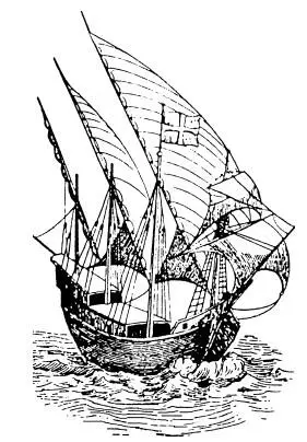 Рис 839 Легкий быстроходный корабль конца XV начала XVI века Старинный - фото 316