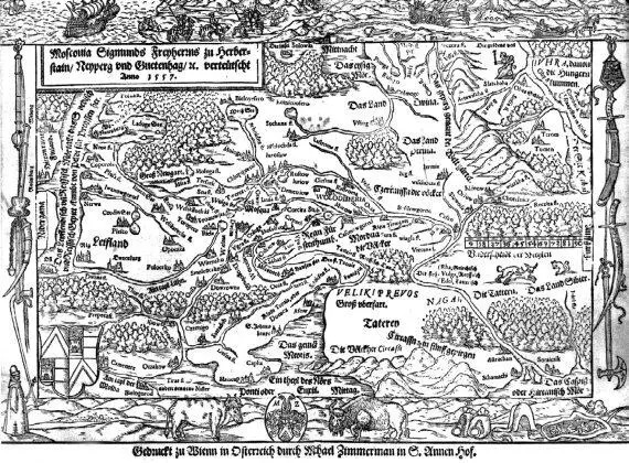 Рис 8195 Карта Руси из венского издания книги С Герберштейна Якобы 1557 - фото 480