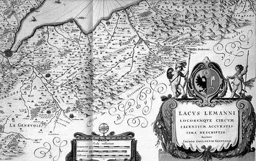 Рис 545 Реформаторский одноглавый орел на карте Женевы и Женевского озера - фото 235