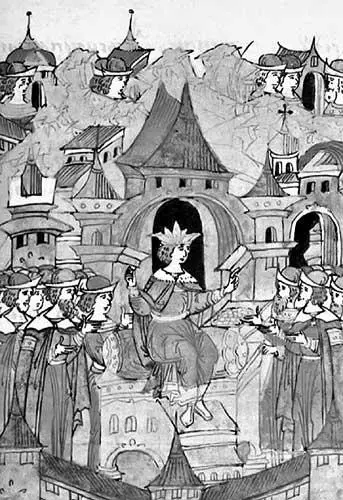 Рис 68 Земельная реформа 1551 г Миниатюра Летописного Свода XVI в На - фото 259