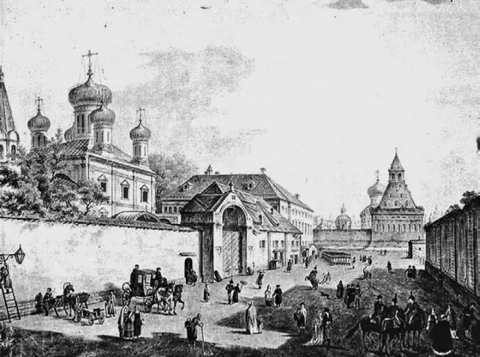 Ф Я Алексеев Вид на Владимирские ворота с Мясницкой улицы Картина 1800 г - фото 50