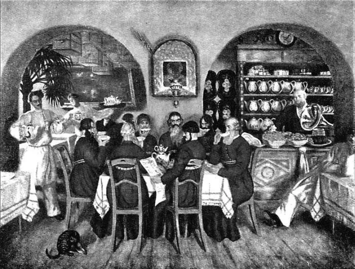 Б М Кустодиев Московский трактир Акварель 1916 г Весной 1921 года начался - фото 157