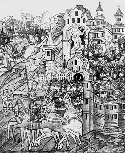 Рис 518 Троянское войско выходит на битву Из русского Лицевого Свода - фото 248