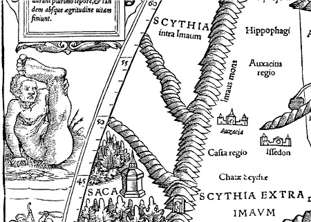 Рис 21 Одноногие скифы закрывающиеся от солнца Фрагмент карты античного - фото 21