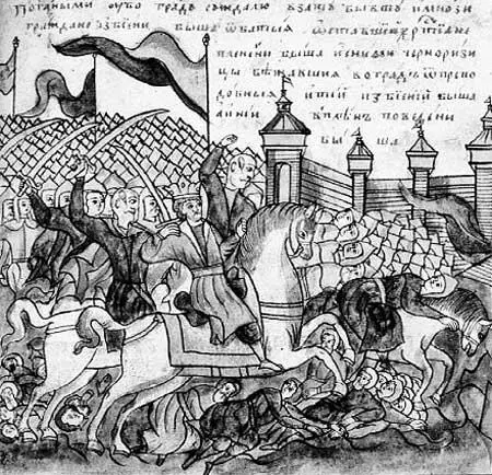 Рис 119 Нашествие Батыя на русские города Миниатюра из Жития Евфросинии - фото 127