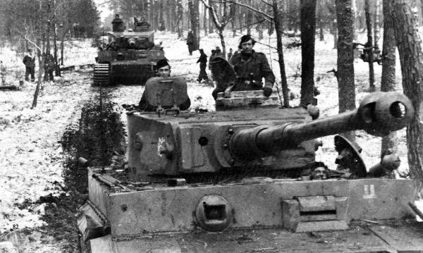 Колонна тигров дивизии СС Рейх Район Житомира декабрь 1943 года Один - фото 93