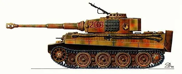 PzVI Tiger AusfE 101й тяжёлый танковый батальон СС Франция ВиллерБокаж - фото 85