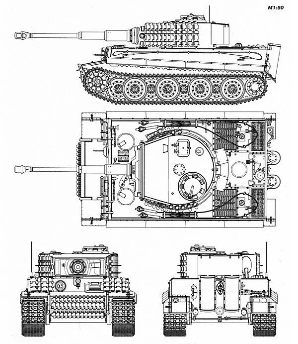Тигр выпуска мая июля 1944 года В 503м тяжёлом танковом батальоне к - фото 122