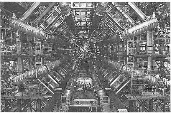 РИС 34 Условное изображение события в детекторе ATLAS Показан разлетающийся - фото 34