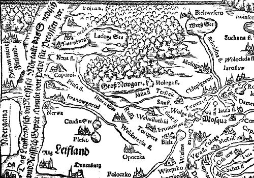 Рис 8 Северозападная часть карты Руси из венского издания 1557 года книги - фото 8