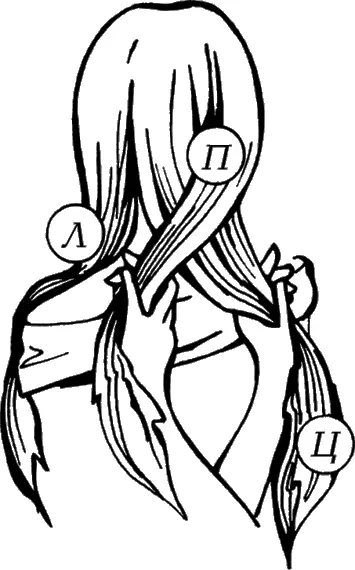 Рис 19 Техника плетения классической косы шаг 2 3 Перекрестите левую прядь - фото 21