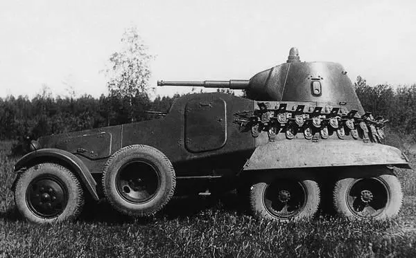 Опытный образец бронеавтомобиля БА11 вид слева НИБТ полигон лето 1939 года - фото 87
