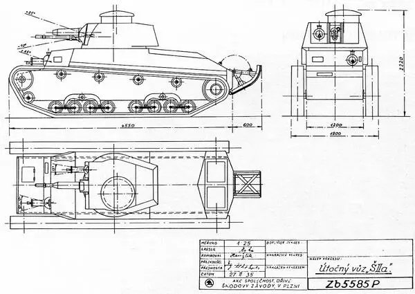 Проектный чертеж танка ŠIIa При этом 52 из них изготовила Škoda а 51 - фото 4