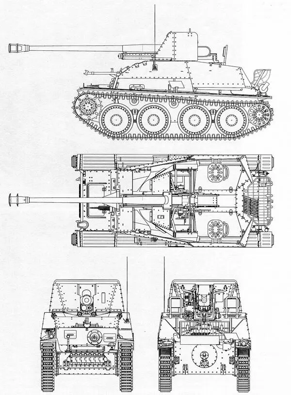 SdKfz139 Marder III Чертеж выполнил В Мальгинов Разработка пушки Ф22 - фото 114