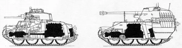Схемы компоновки силовых агрегатов танка Pz38 t и САУ Marder III AusfМ - фото 123
